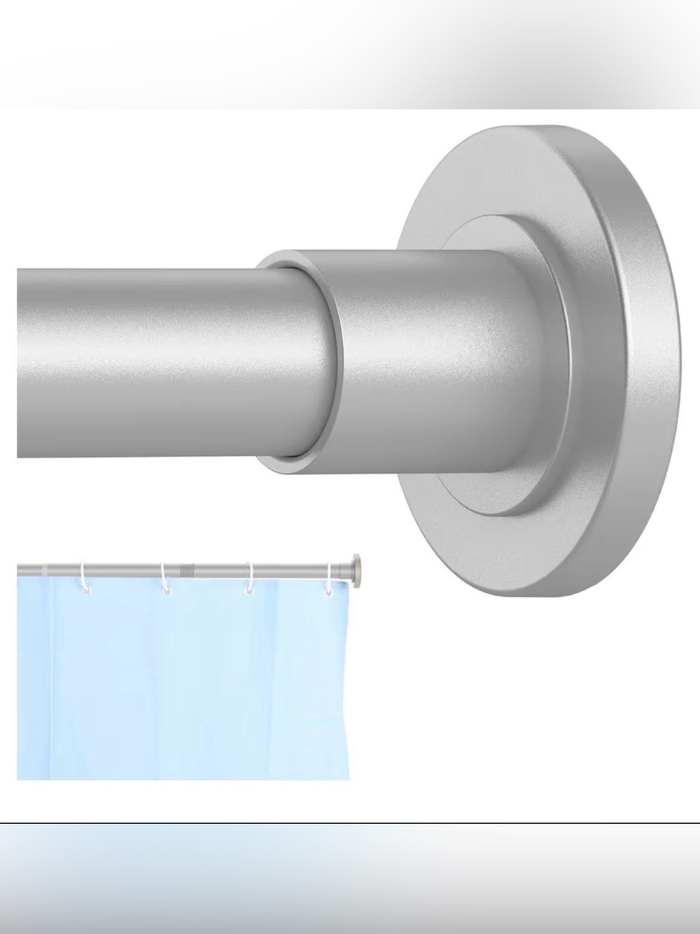 CorkLatta Silver Shower Curtain Rod 31 to 80 Inch,1 Inch Diameter Adjustable